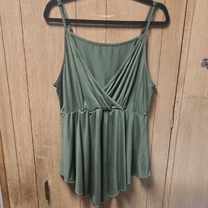 SHEIN Green Asymmetrical Wrap Camisole